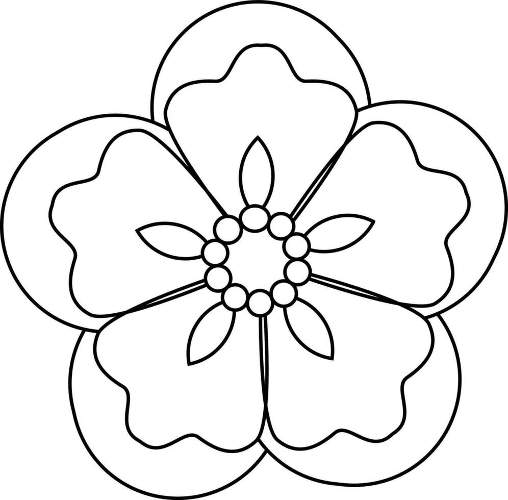Flower Outline Icon vector