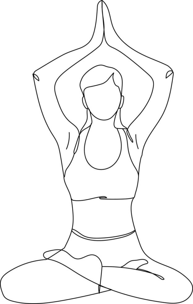 Inhale Yoga Pose Illustration vector