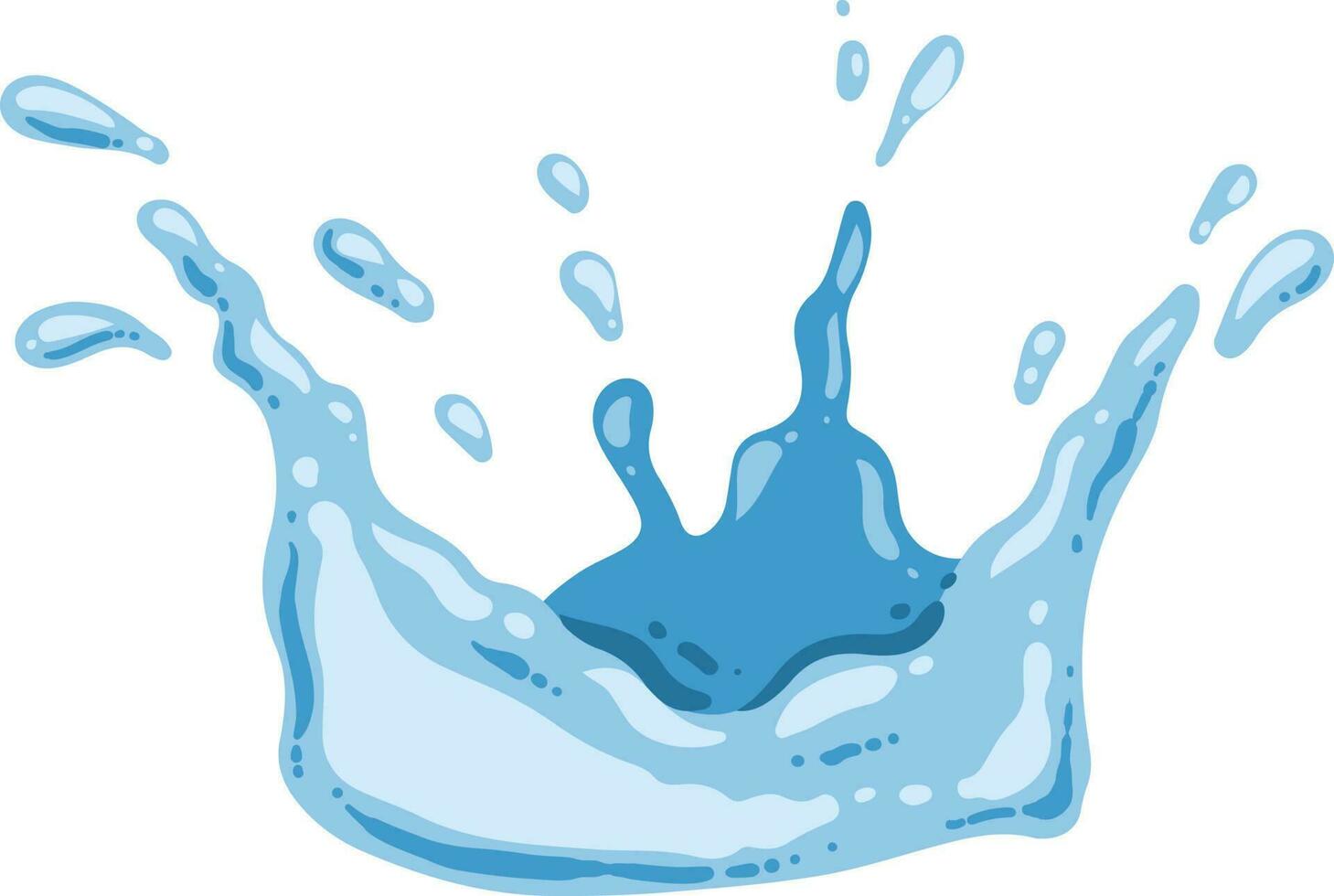 Fresh Blue Water Splash Element Illustration Set vector