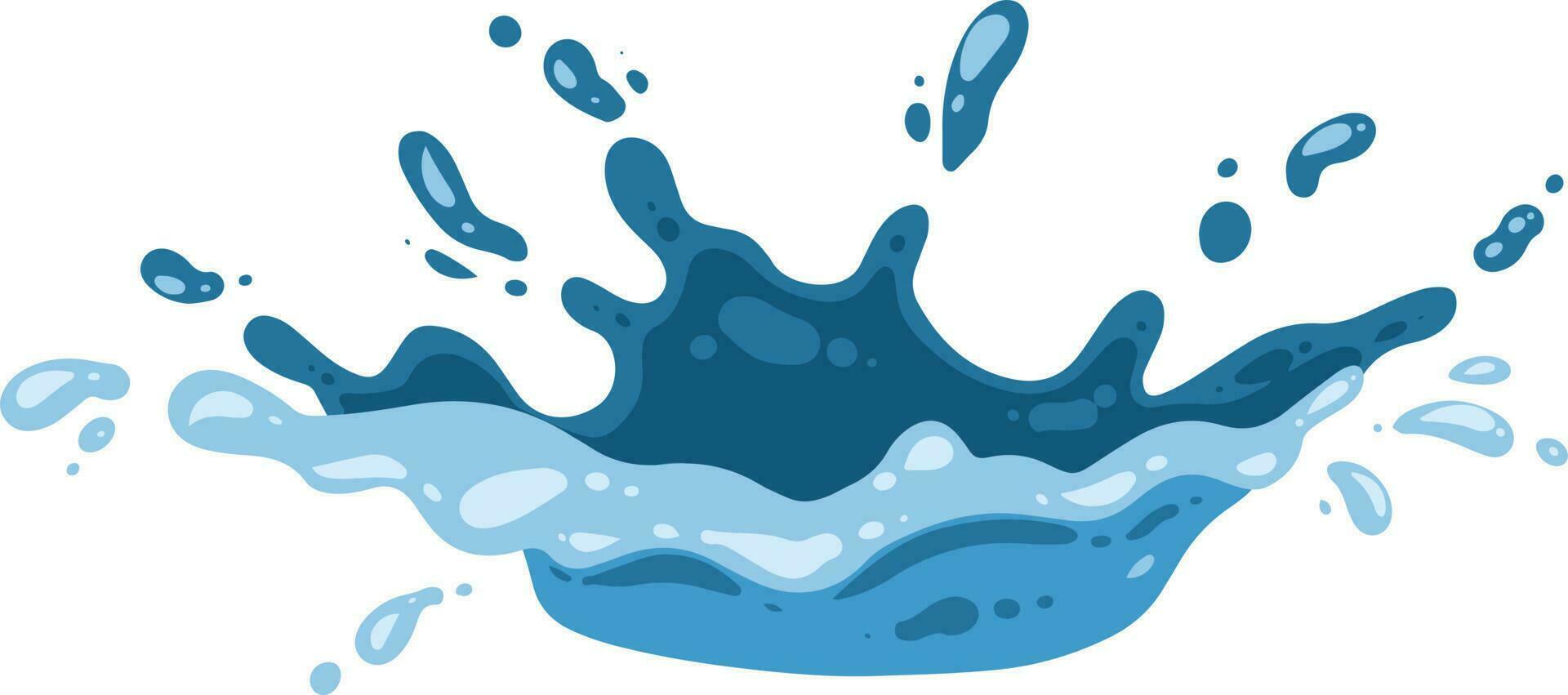 Fresh Blue Water Splash Element Illustration Set vector
