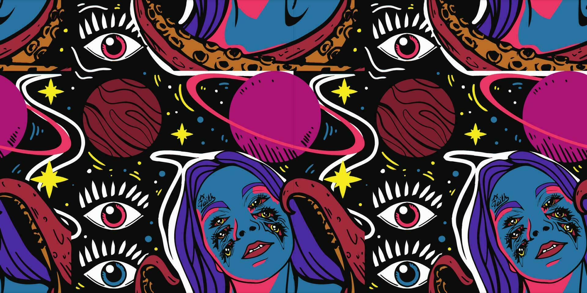 Vintage Inspired Vector Illustrations for Fashion and Merchandise in Unique Flat Retro Style