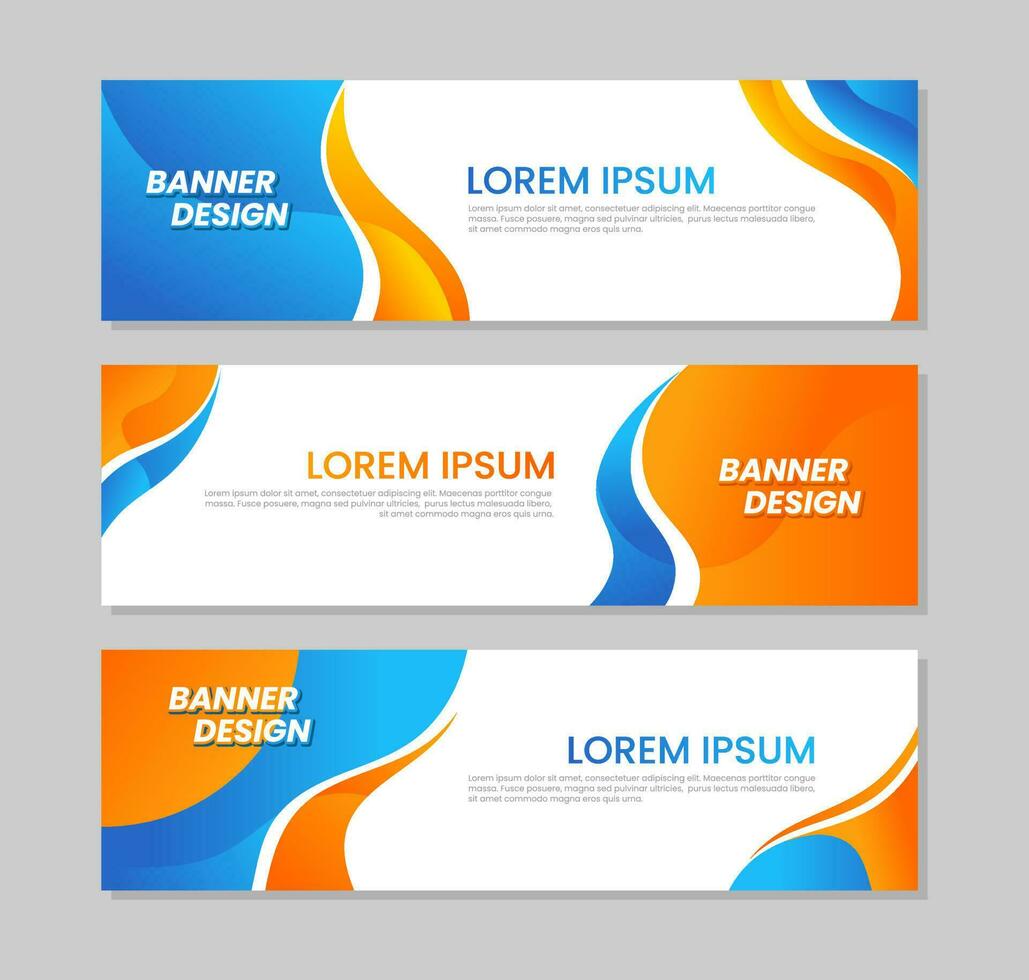 Gradient banner template design collection vector