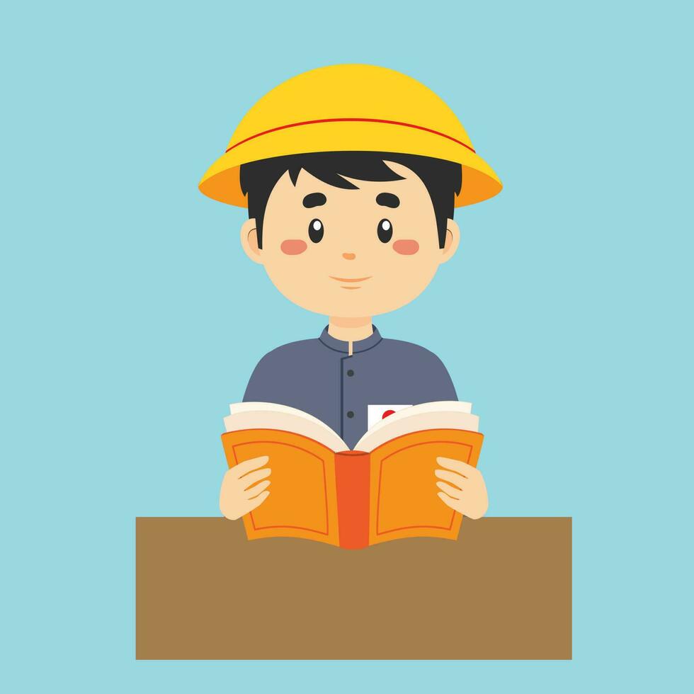 Student Read a Book vector