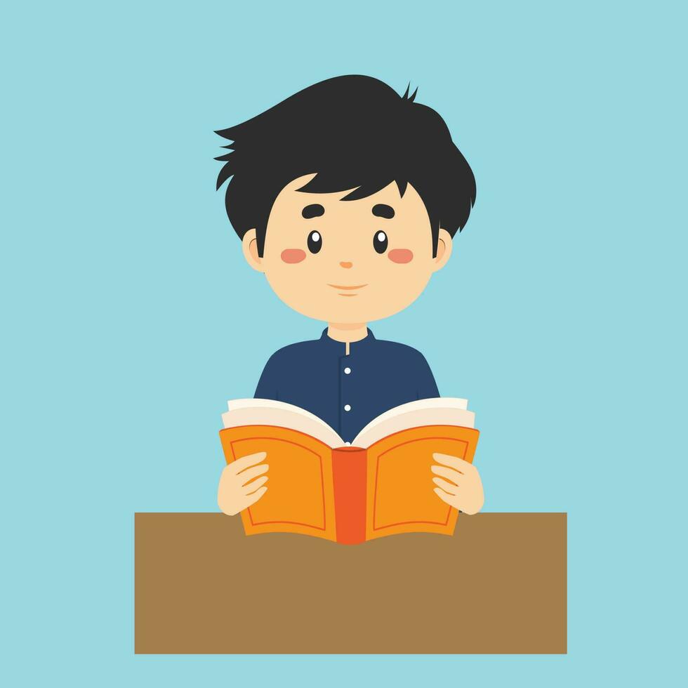 Student Read a Book vector