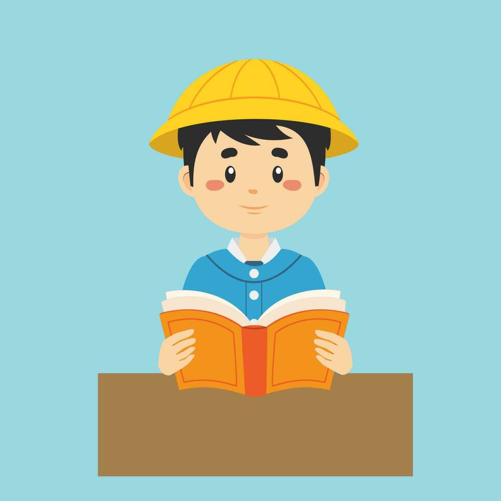 Student Read a Book vector