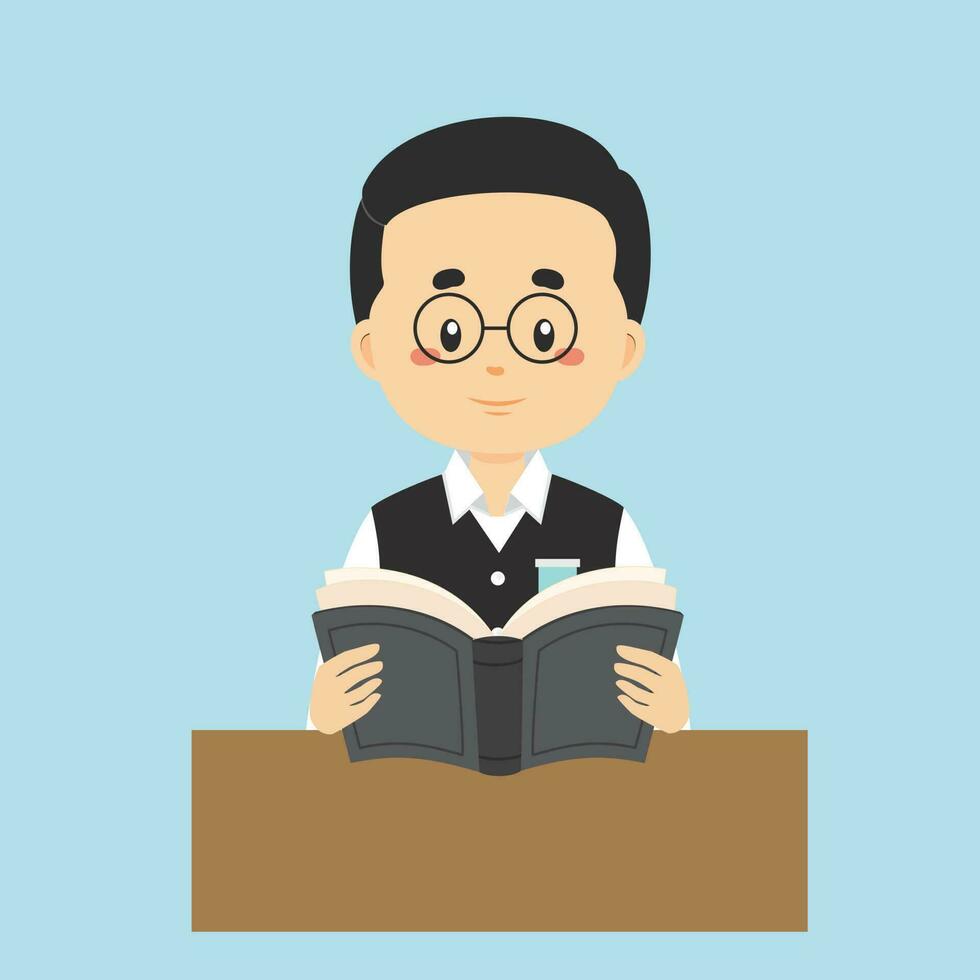 Teacher Read a Book vector