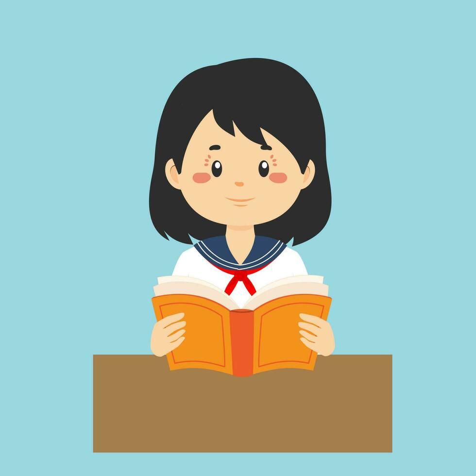 Student Read a Book vector