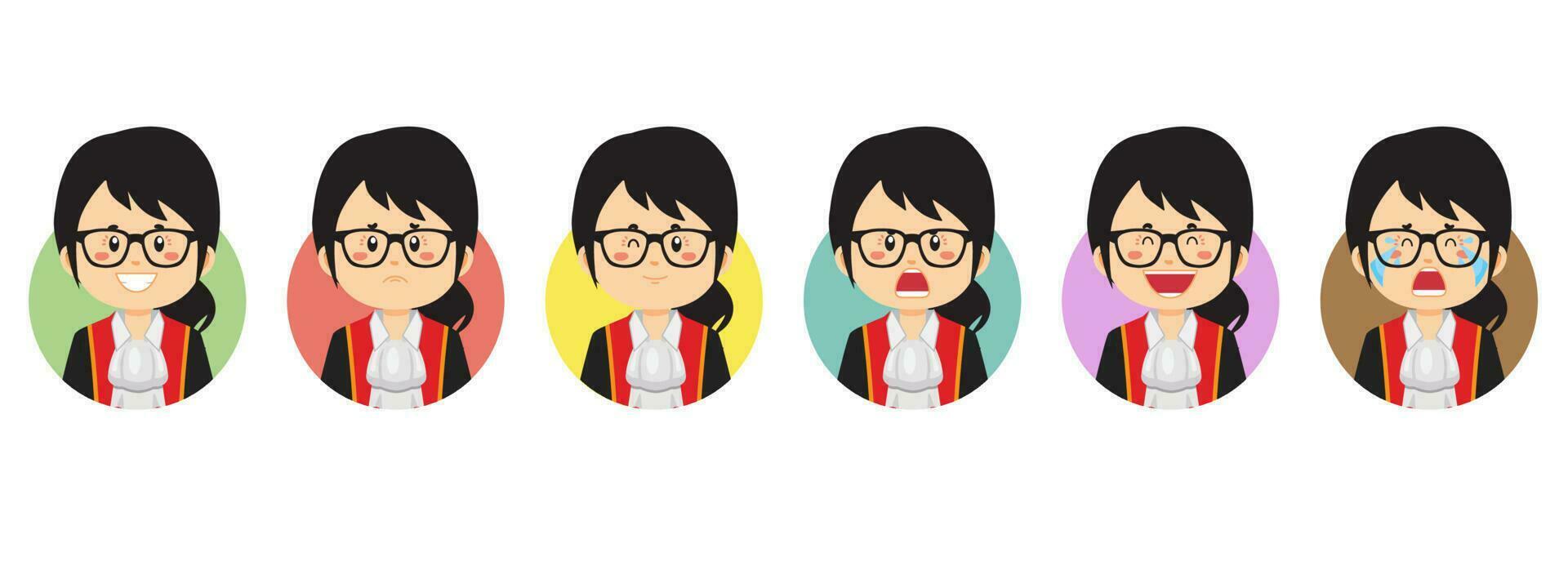 Judge Avatar with Various Expression vector