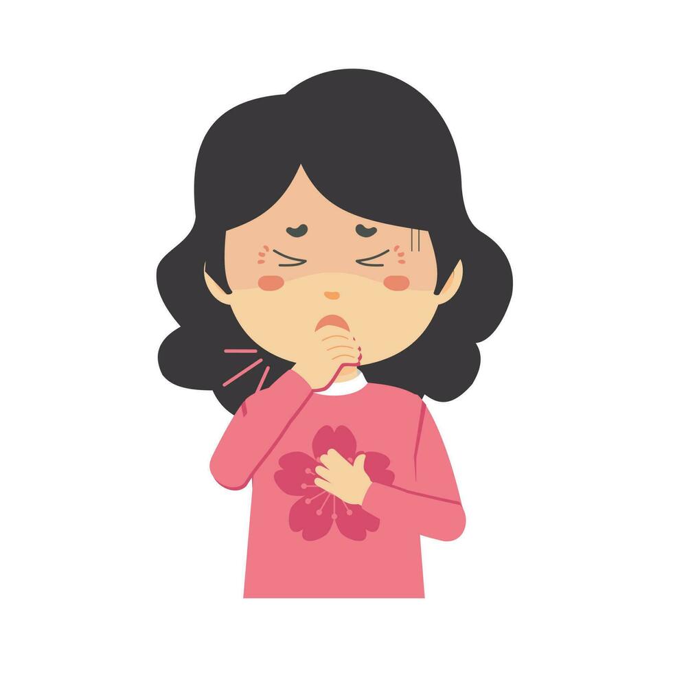 Little Girl Is Sick vector