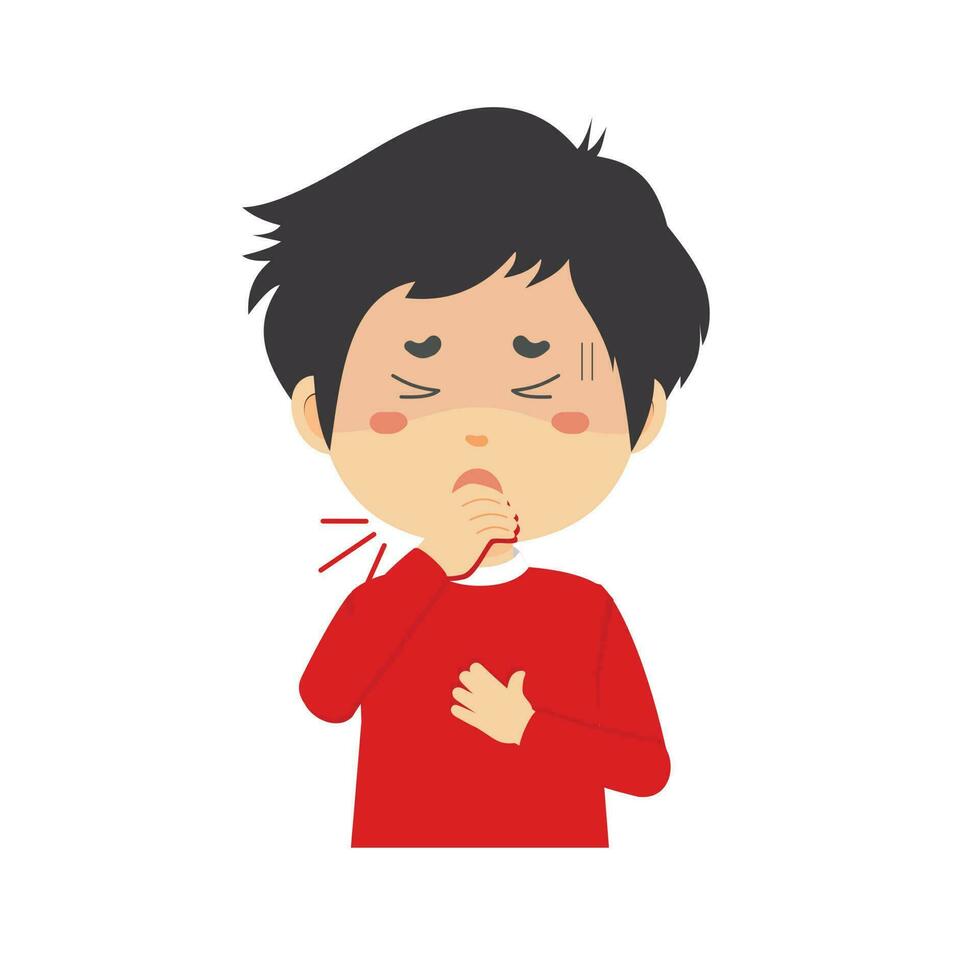 Little Boy Is Sick vector