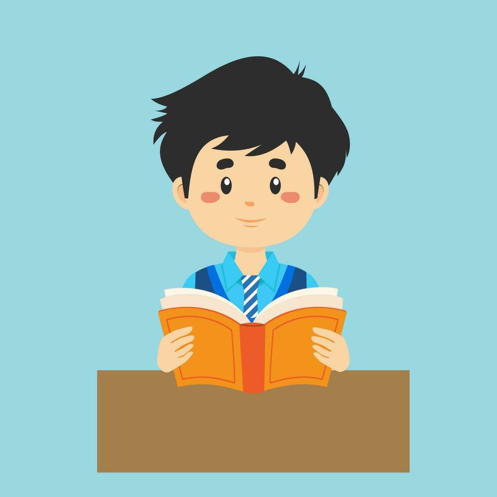 Student Read a Book vector
