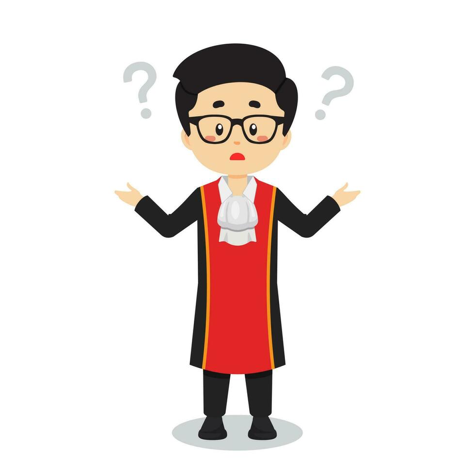 Judge Confused with Question Mark vector