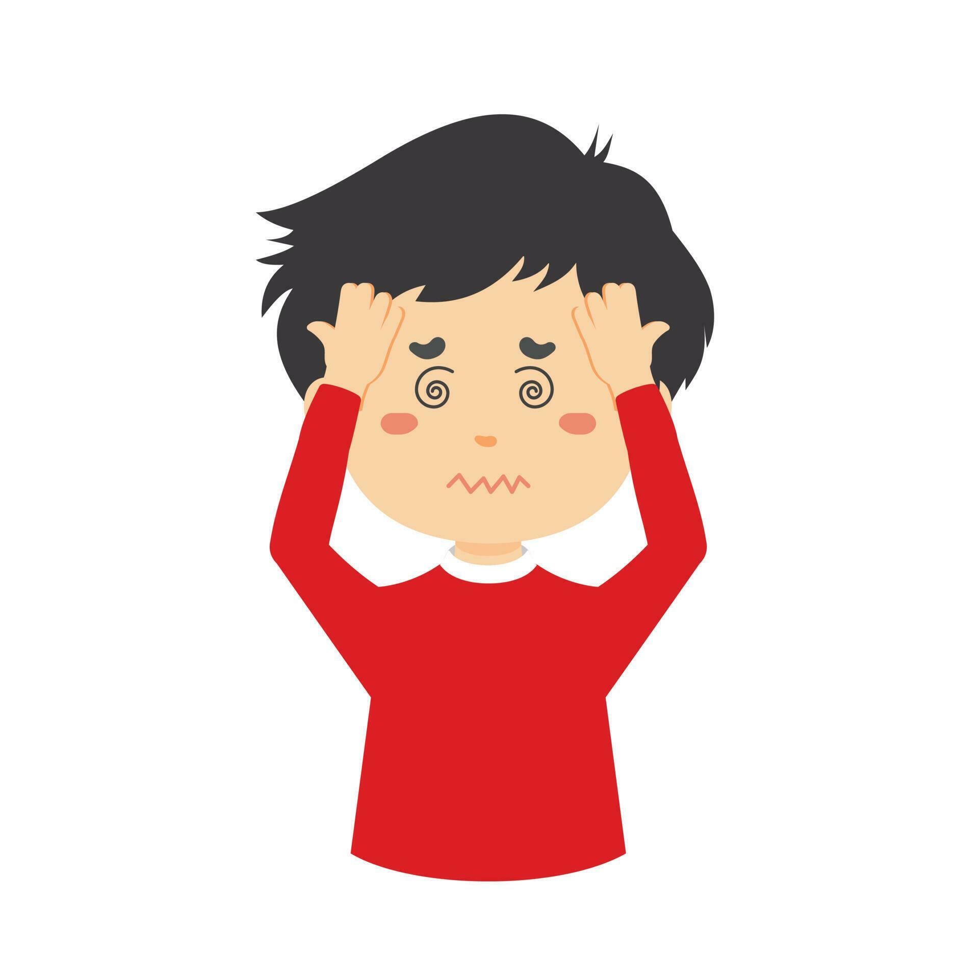 Little Boy Has Headache 24113236 Vector Art at Vecteezy