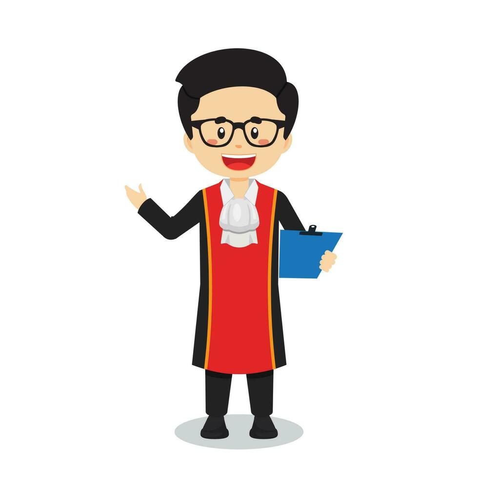 Judge Character Presenting Cartoon vector