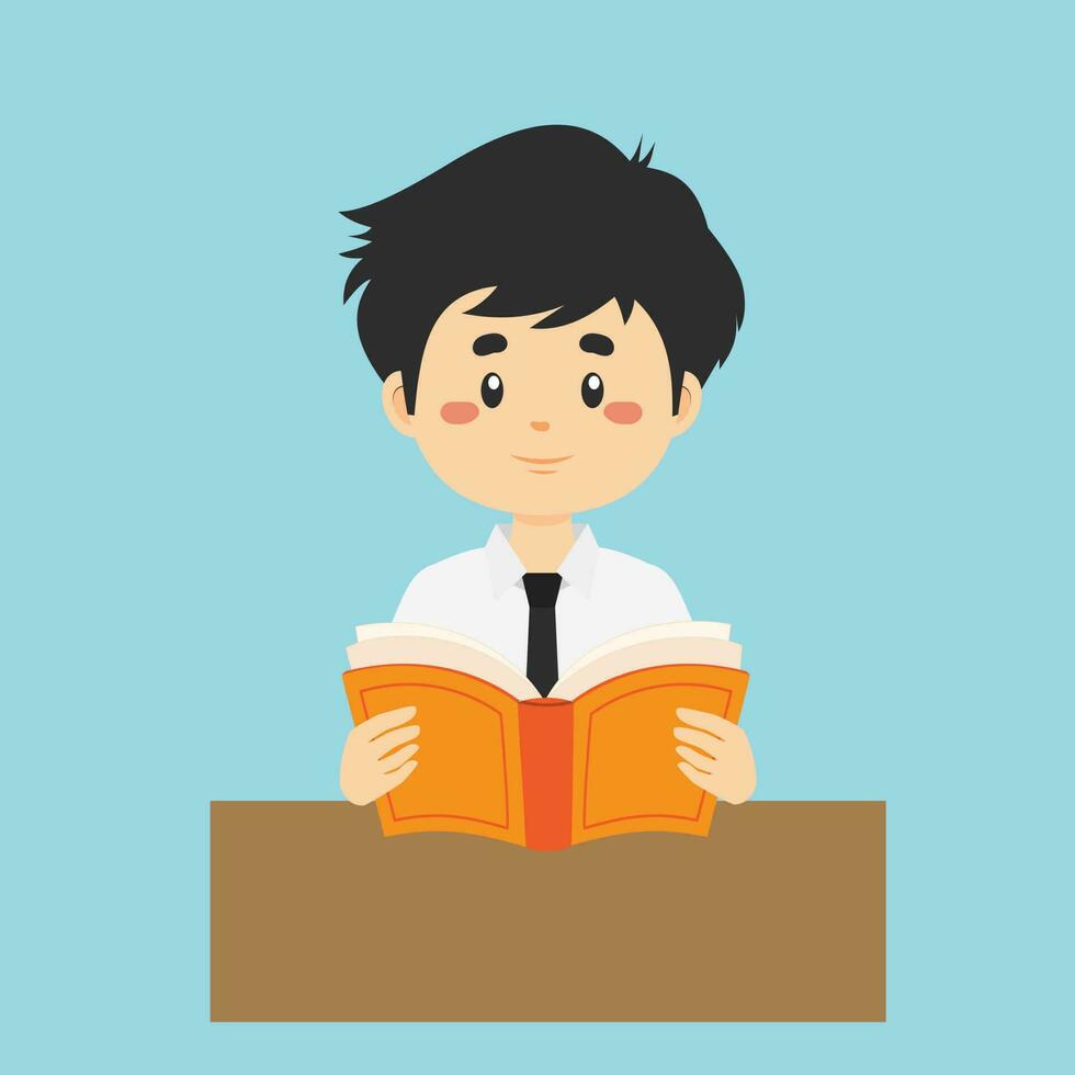 Student Read a Book vector