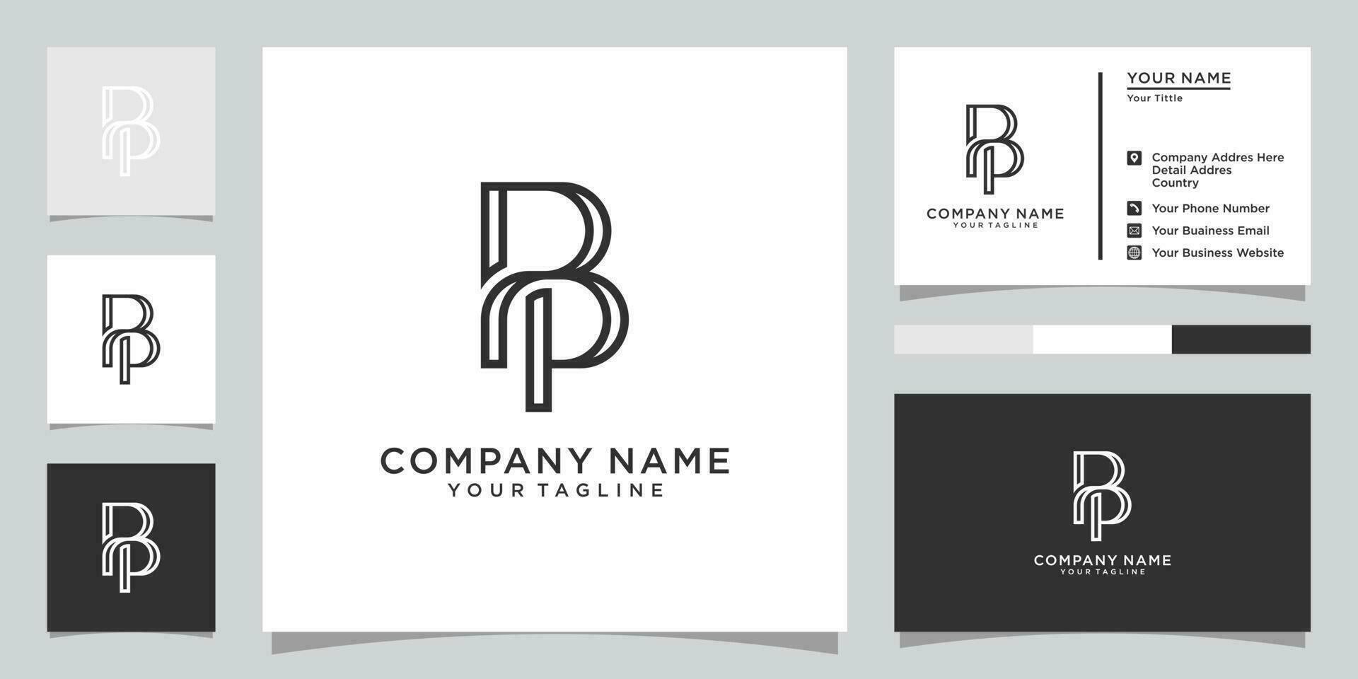 BP or PB initial letter logo design vector