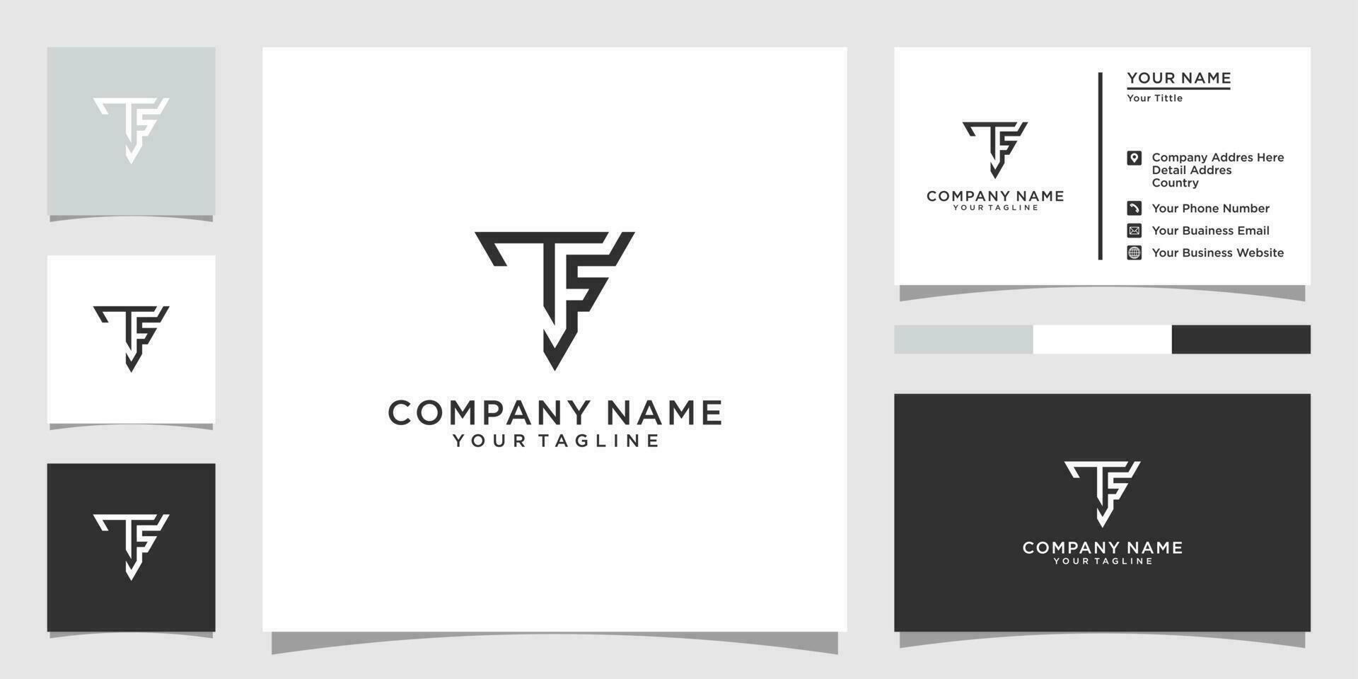 TF or FT initial letter logo design vector
