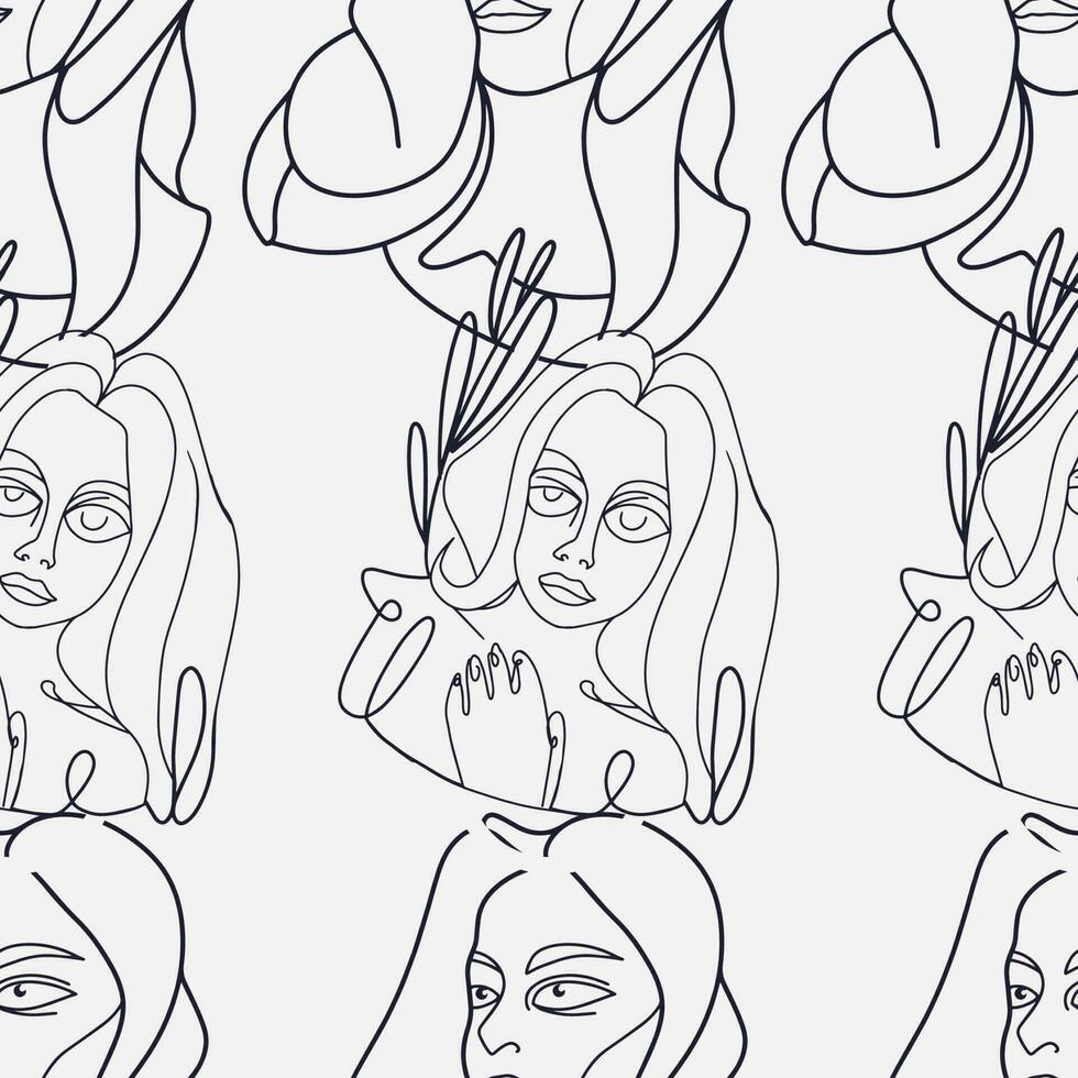Woman Abstract Silhouette Vector Bundle. Stunning Hand-Drawn Minimalistic Abstract Designs of Faces, Hands, and Shapes