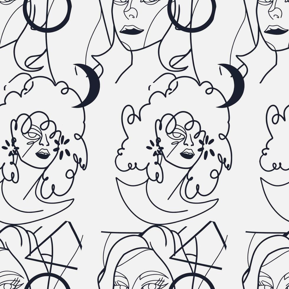 Woman Abstract Silhouette Vector Bundle. Stunning Hand-Drawn Minimalistic Abstract Designs of Faces, Hands, and Shapes