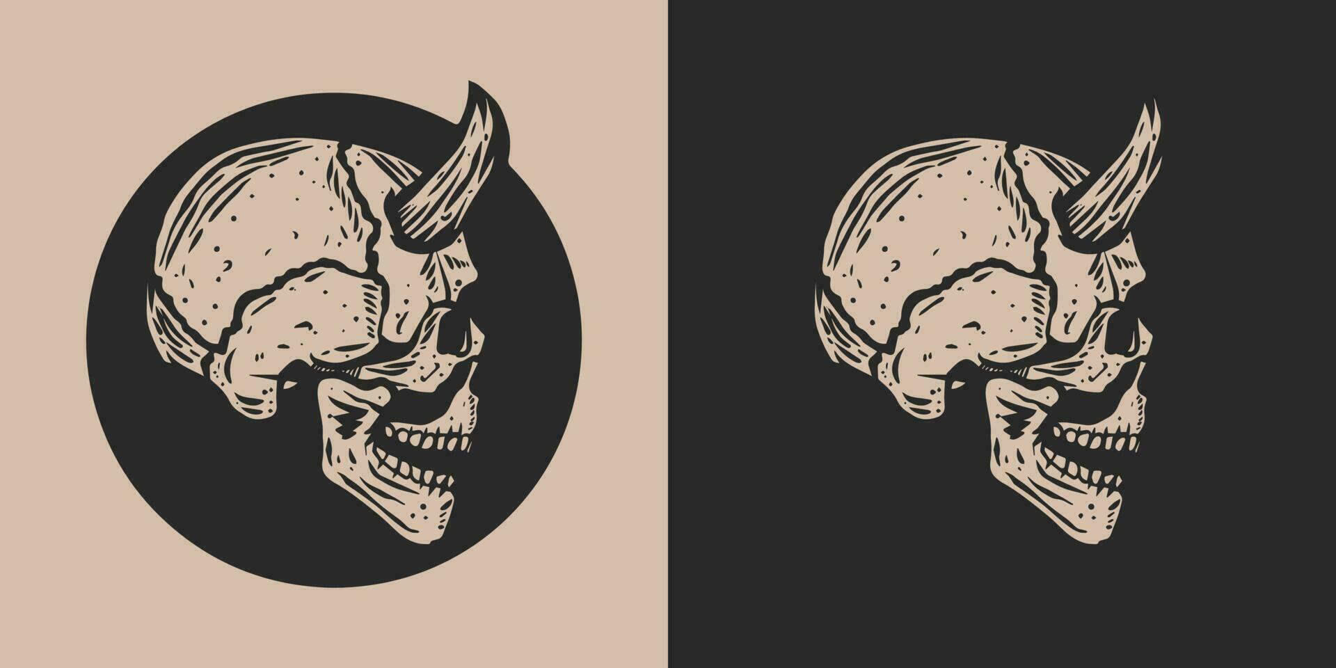 Set of skull illustration with stunning detail. vector skull clip art easy to use. black and white skull logo. Trending Skull Bundles