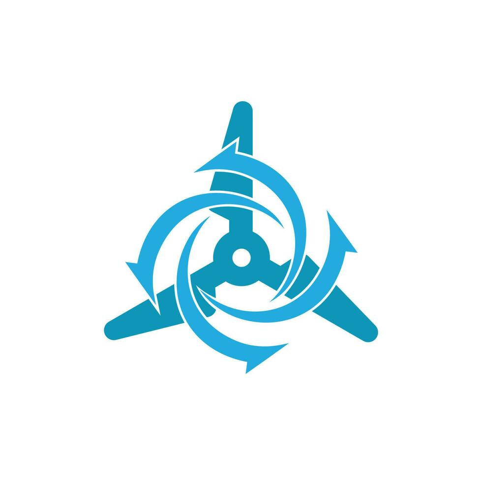 windmill logo vector energy air conditioning technology