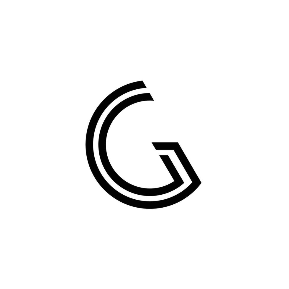 g logo modern letter tehnology label vector electric