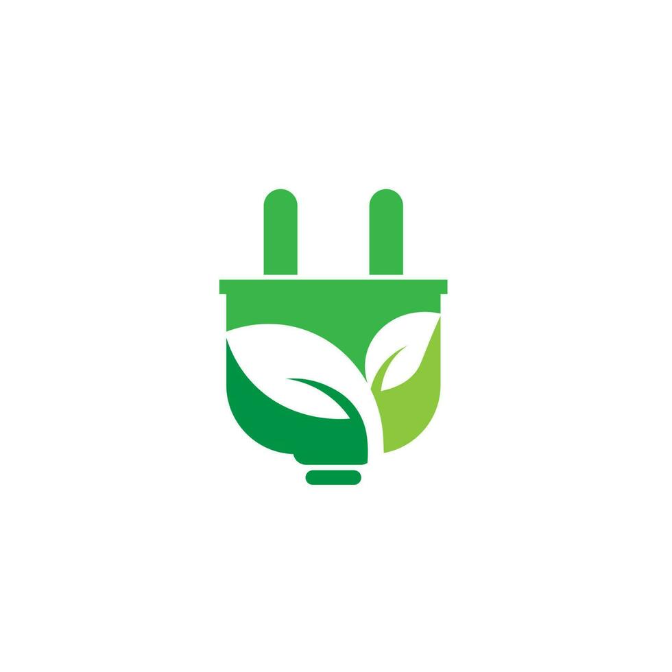 green energy logo eco technology electric nature power vector symbol