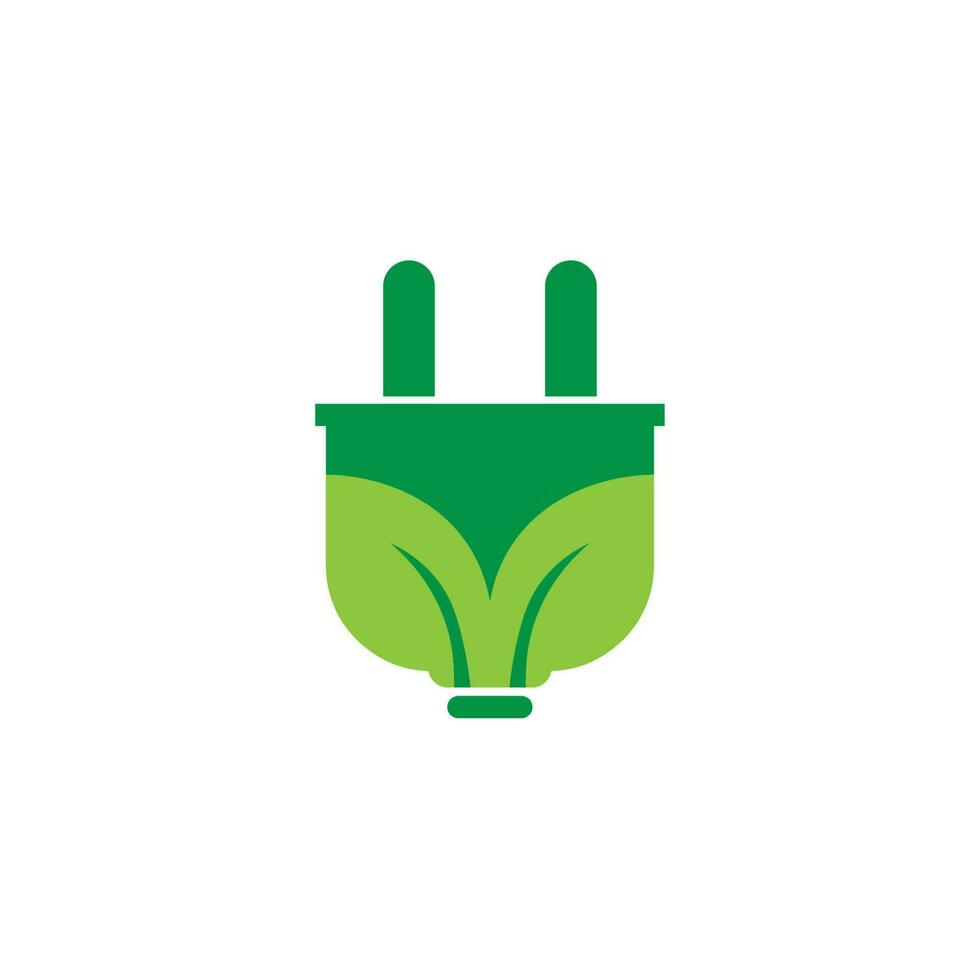 green energy logo eco technology electric nature power vector symbol
