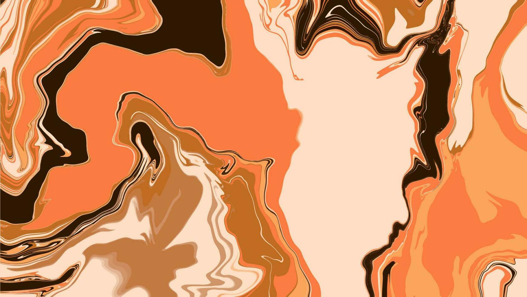 Background with marble texture. Abstract painting mix stains. Coral and beige liquid paint that flows. vector