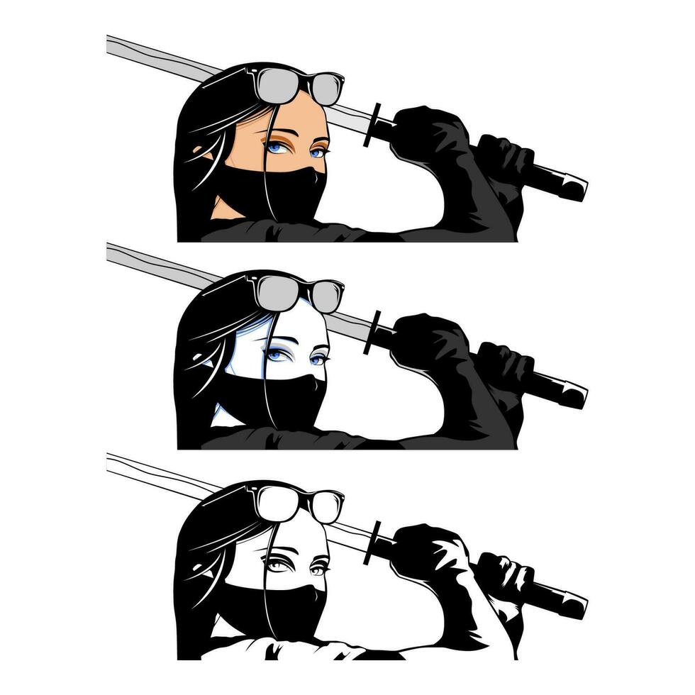cartoon ninja girl 24113757 Vector Art at Vecteezy