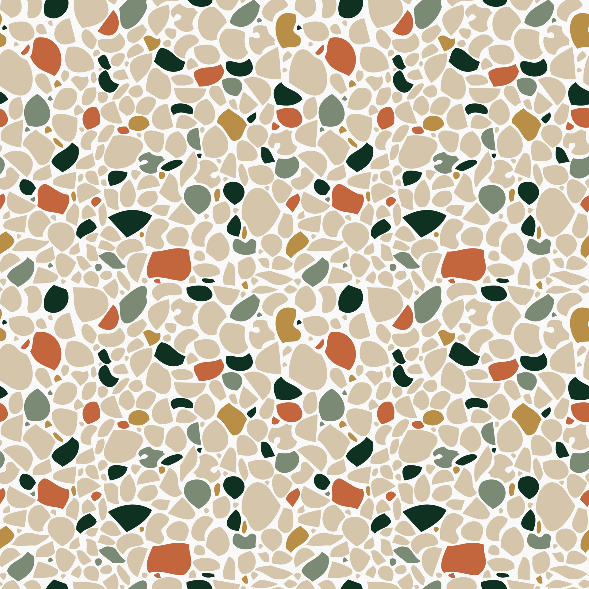 Contemporary abstract seamless pattern. Terrazzo flooring in neutral