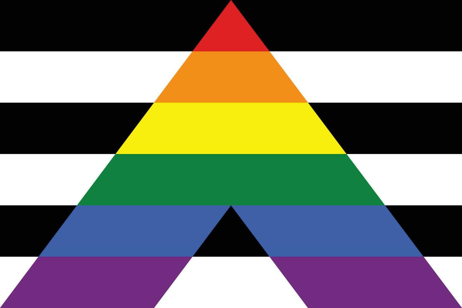 Straight ally pride flag. LGBTQ flag. vector