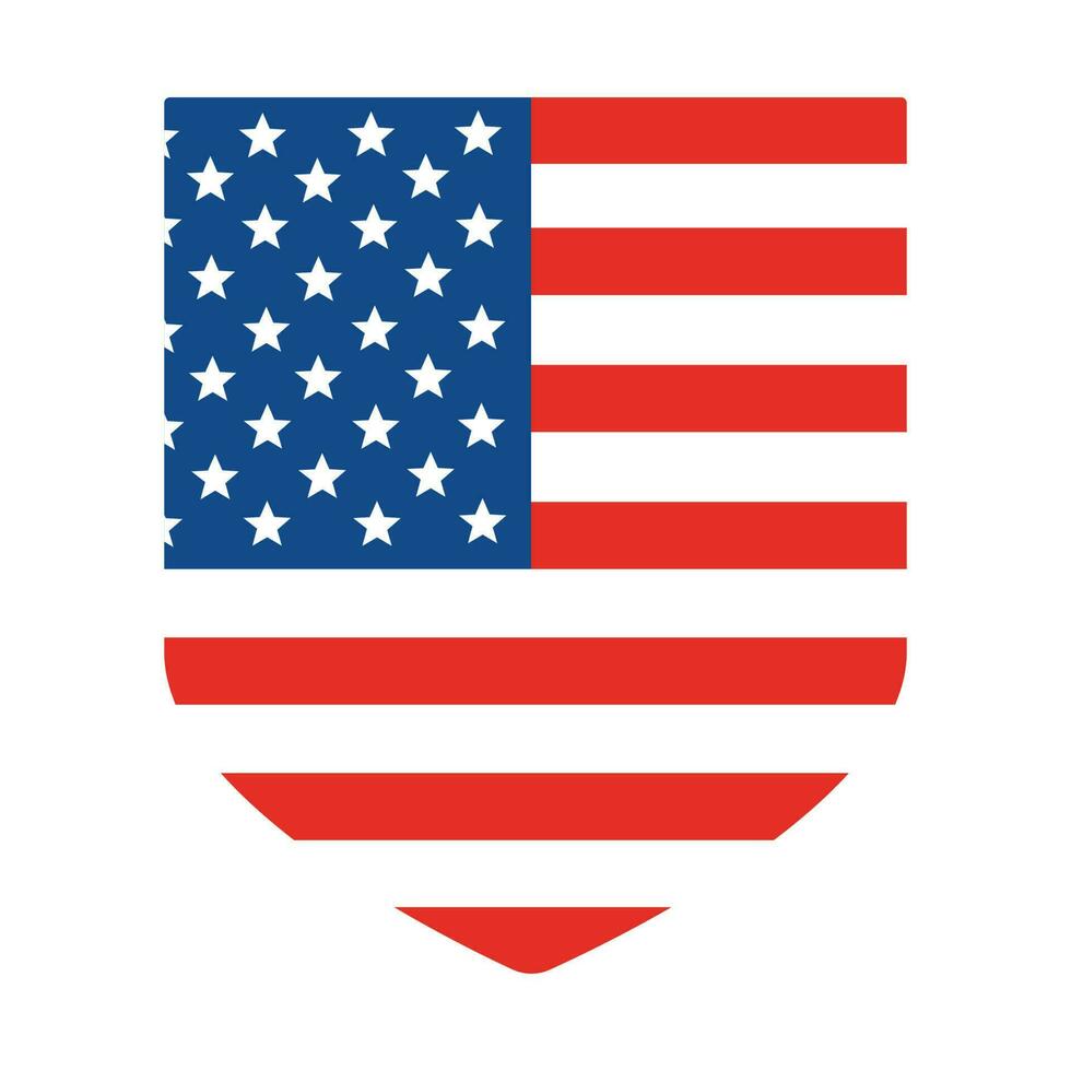 USA flag, United State of America flag in design shape vector