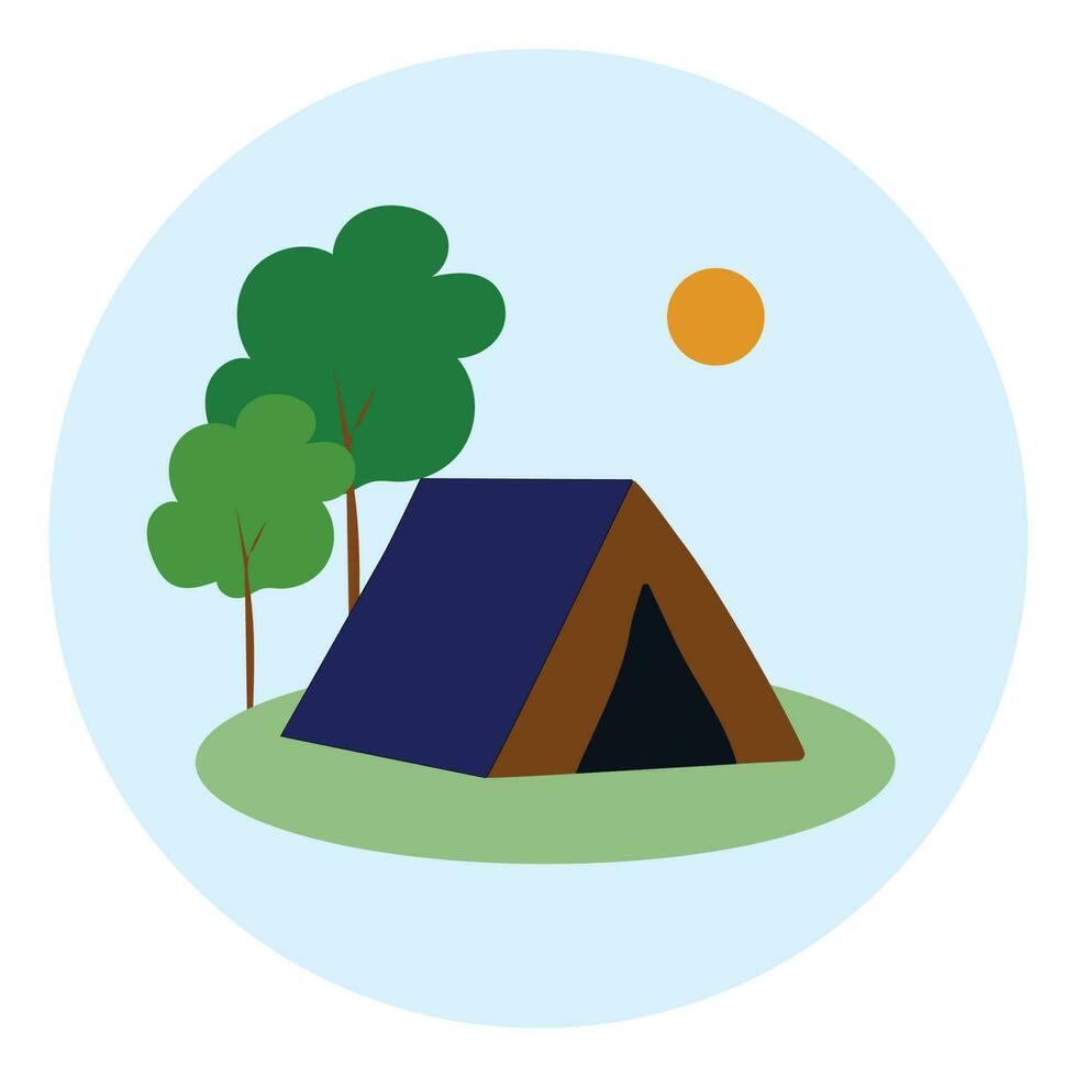 Camping tent icon. Outdoor camp tent vector