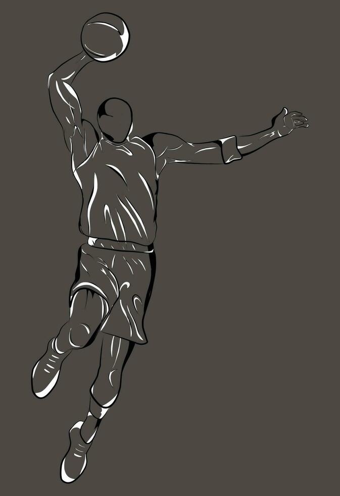 pictures of basketball player movements, suitable for designing t-shirts, stickers, posters and more vector