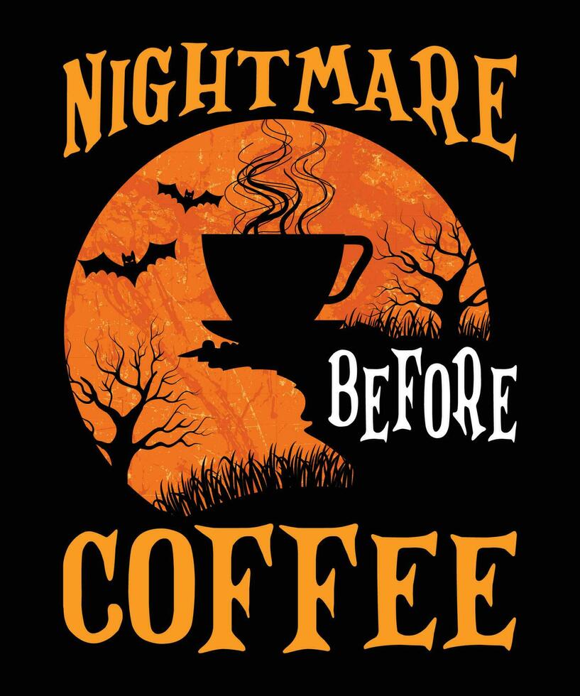 Nightmare before coffee vector