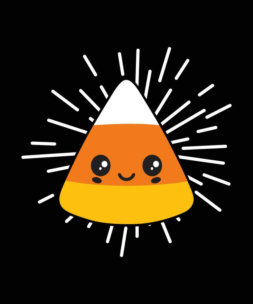 Cute Halloween Shirt print template, Happy Halloween Candy pumpkin firecracker Funny face illustration art for print vector