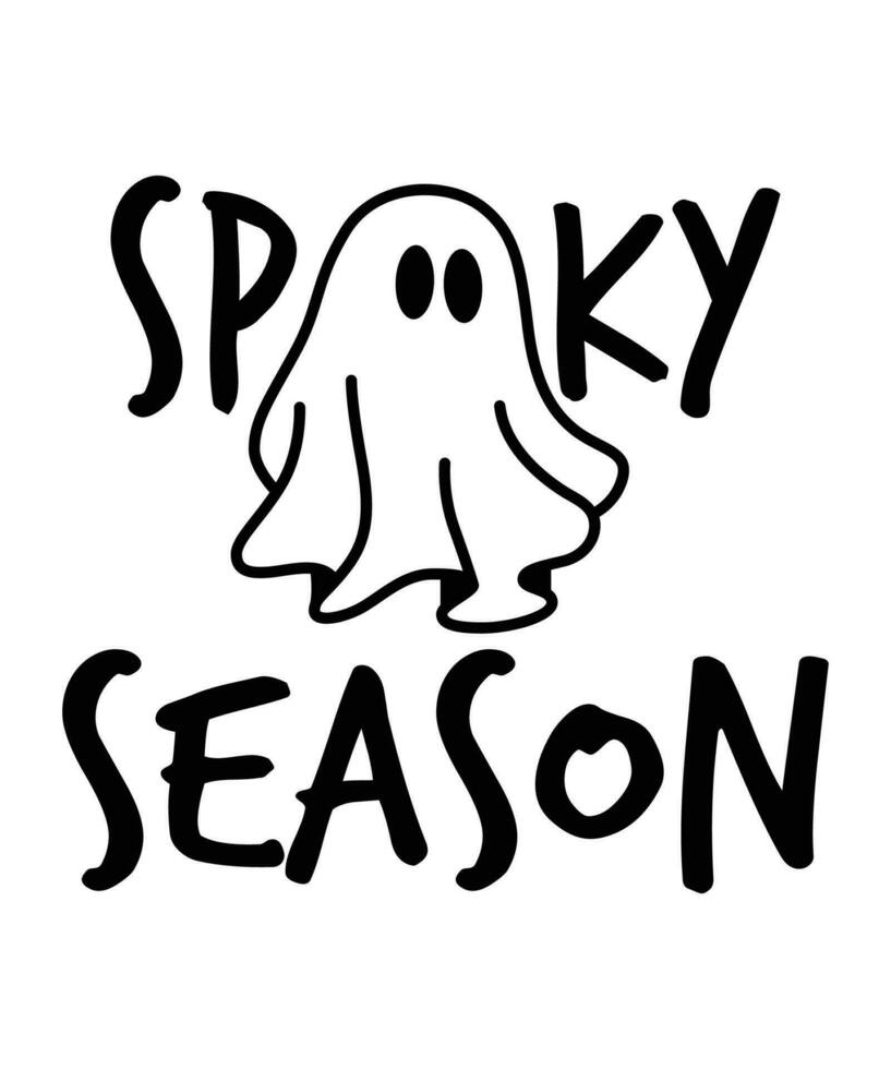 Spooky Season Halloween ghost witch boo scary shirt print template vector