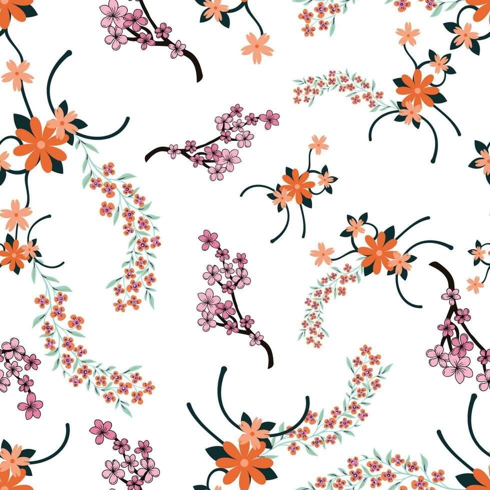 Vector Seamless Floral Pattern Illustration Design EPS Vol-02, Textile Floral Pattern Background, Repeated Pattern, Elegant abstract Patterns, Pattern For Decoration