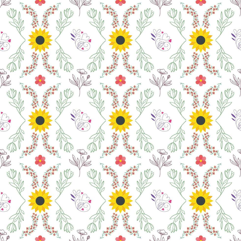 Vector Seamless Floral Pattern Illustration Design EPS Vol-10, Textile Floral Pattern Background, Repeated Pattern, Elegant abstract Patterns, Pattern For Decoration