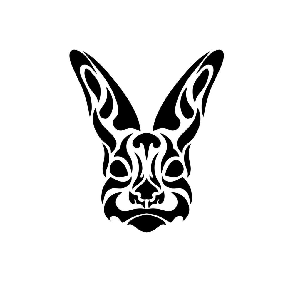 Illustration vector graphic of tribal art abstrack face rabbit for tatto and other