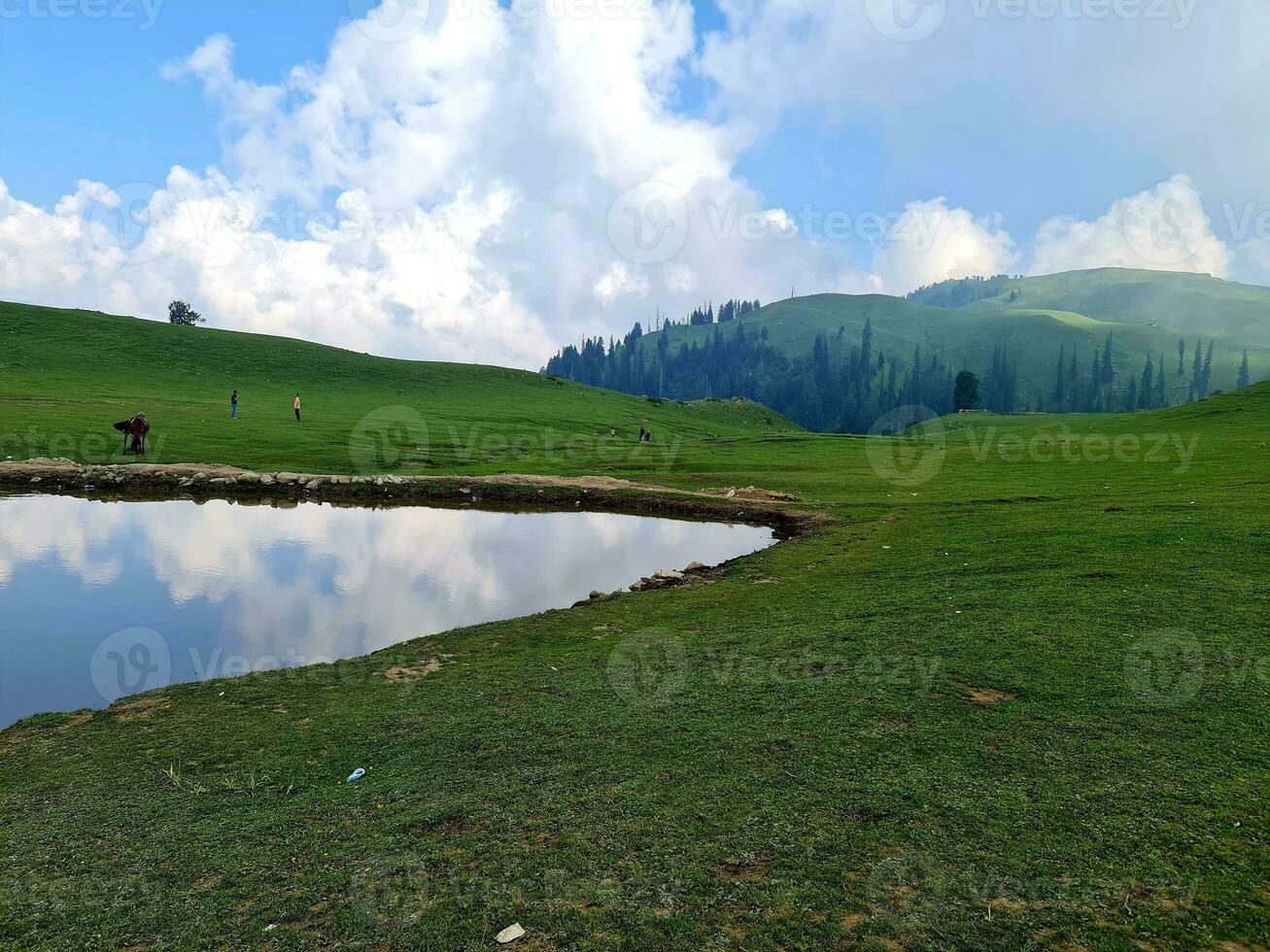 small lake, paye meadows naran kpk photo