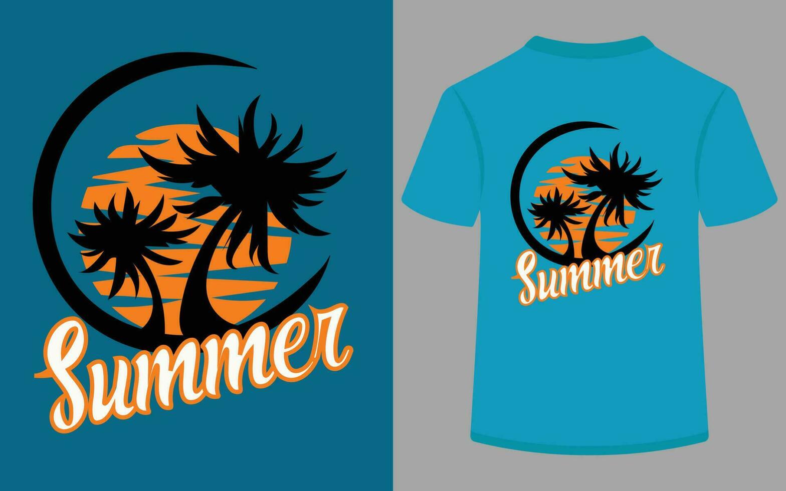 Wonderful Summer T-Shirt Design vector