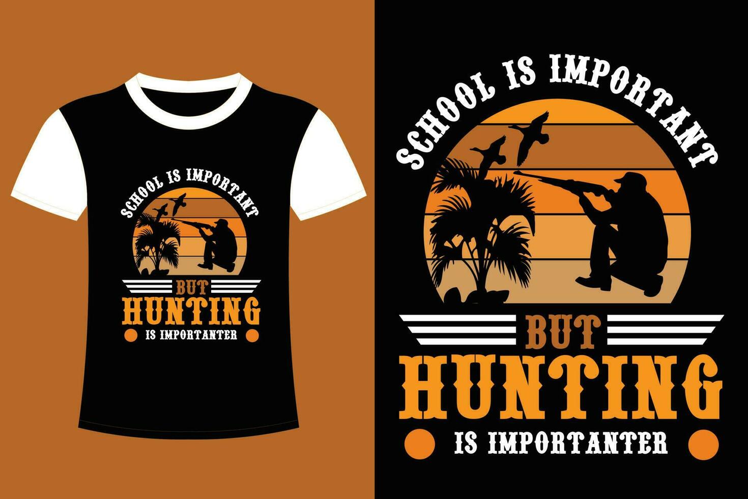 Hunting T-shirt Design. vector