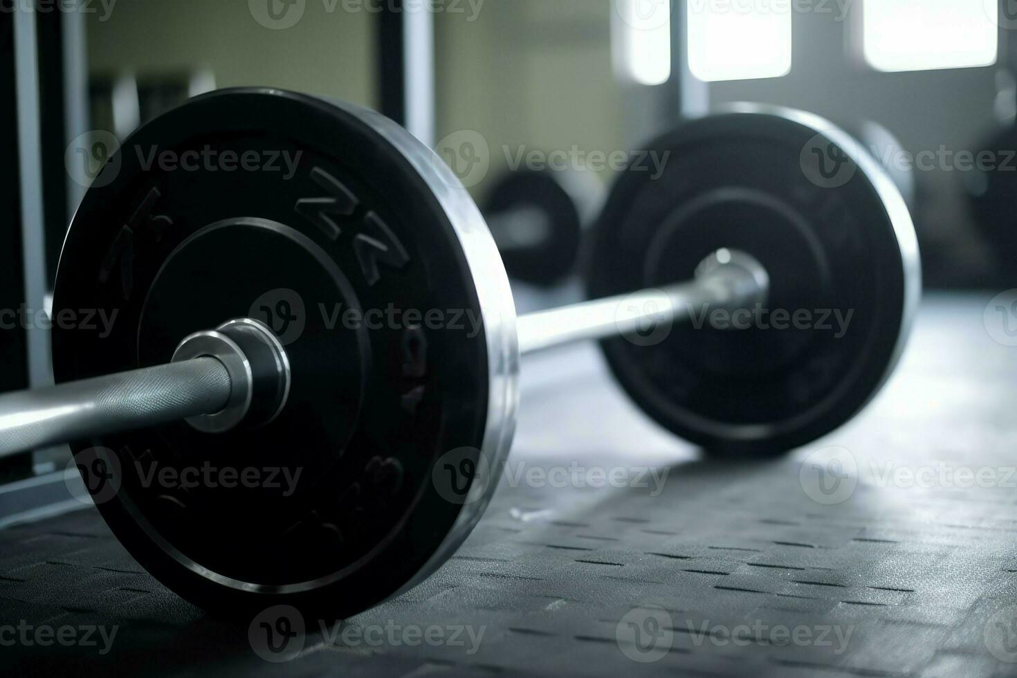 Gym barbell workout. Generate Ai photo