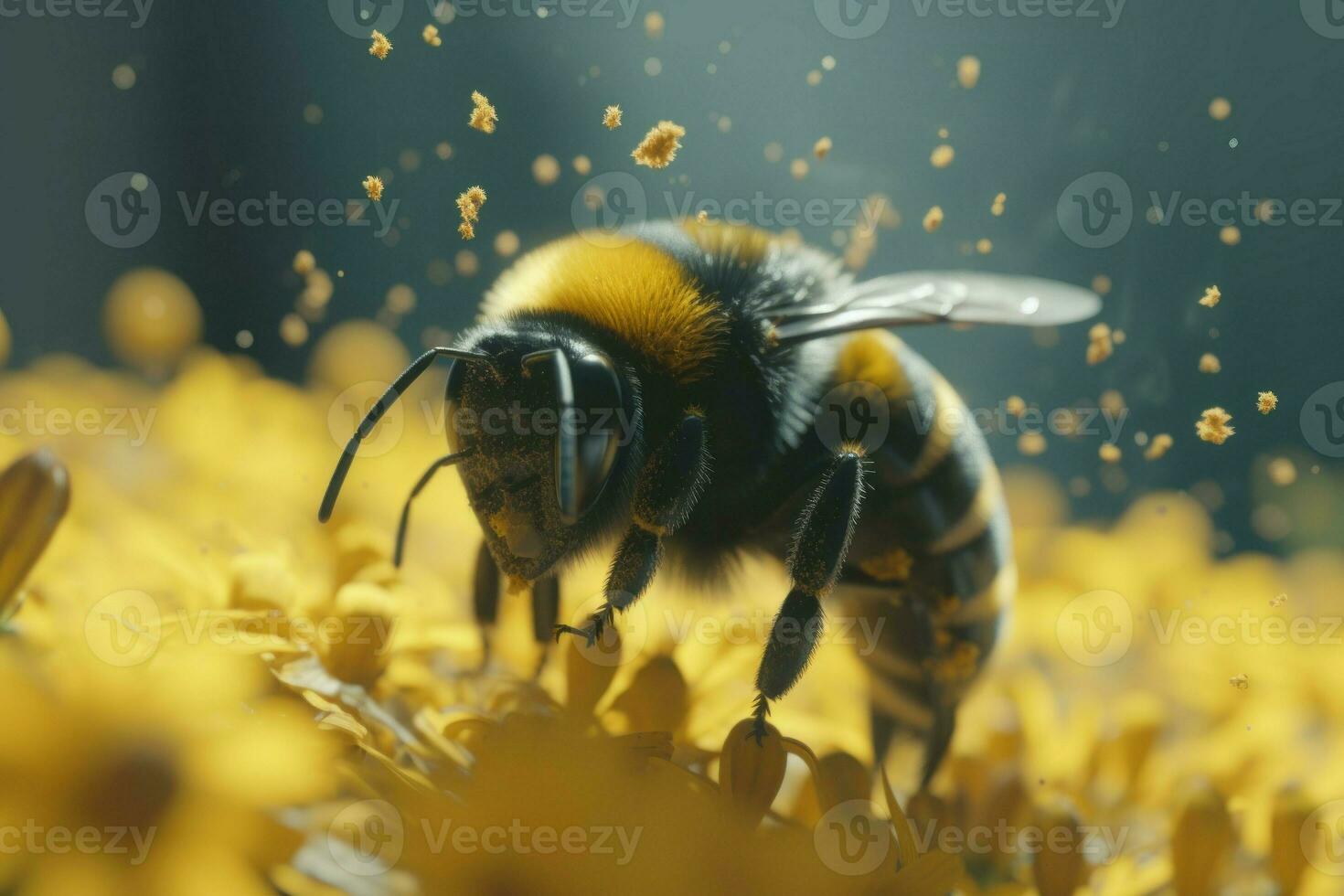 Bumble bee pollen. Generate Ai photo