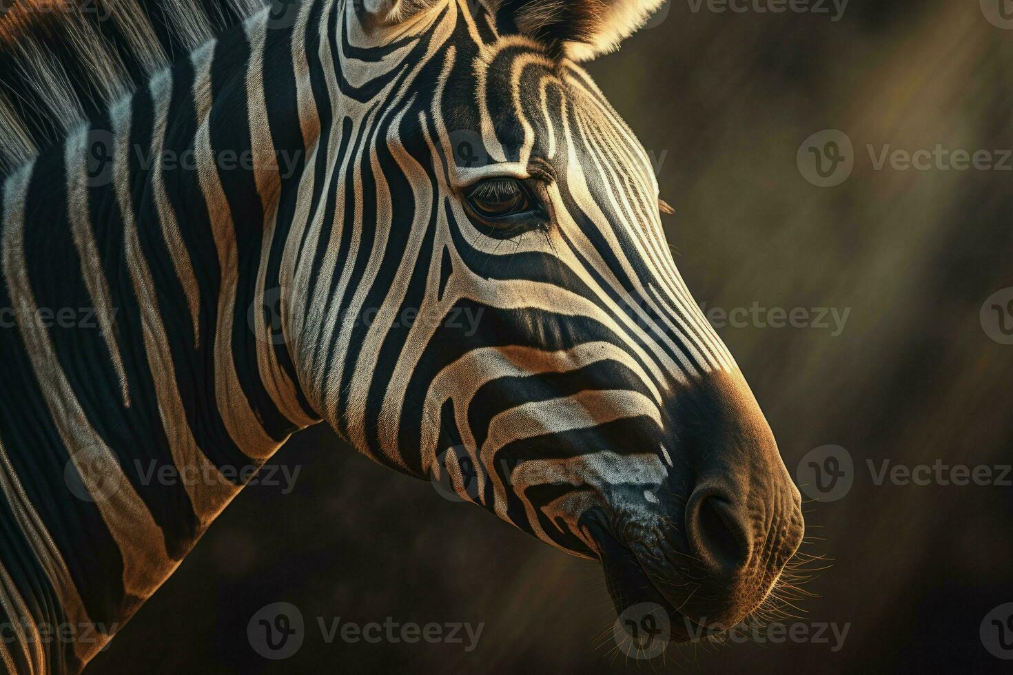 Zebra closeup. Generate Ai photo