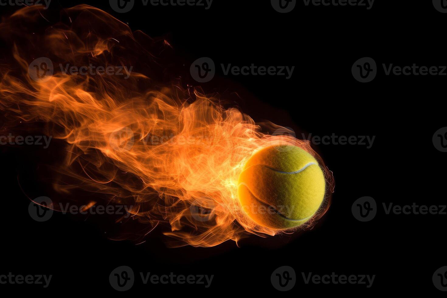 Tennis ball fire power. Generate Ai 24114544 Stock Photo at Vecteezy
