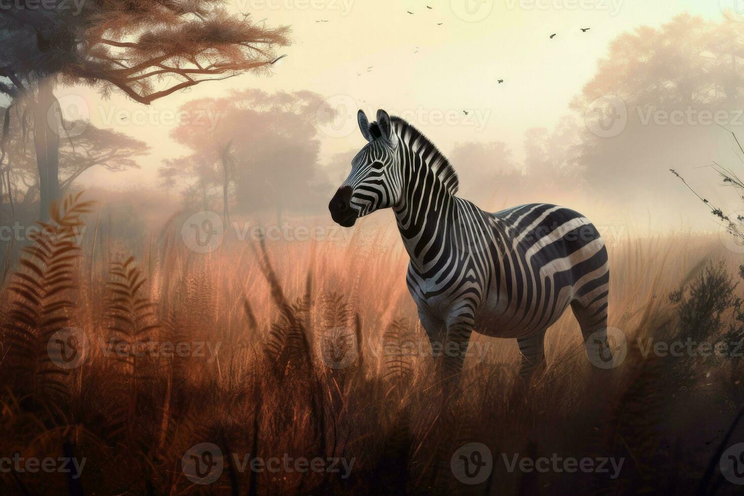 Zebra closeup wild freedom. Generate Ai photo