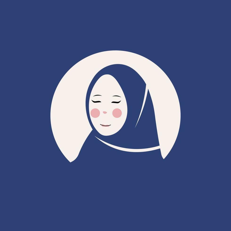 Muslim Woman Logo Template Design Vector